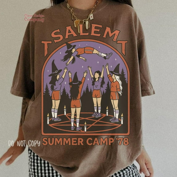 Salem Witch Summer Camp tshirt, Witchy Vibes Celestial Halloween tshirt, Grunge Png goth witch ritual boho tshirt, Halloween Humor Gothic Girly