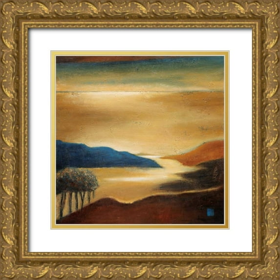 Salemink-Roos, Ursula 20x20 Gold Ornate Wood Framed with Double Matting Museum Art Print Titled - Vista de Costa Brava