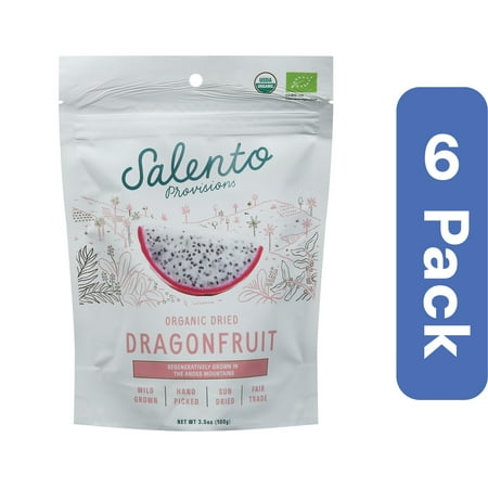 Salento Provisions Organic Yellow Dragon Fruit Dried Chips 3.5 oz (Pack Of 6)