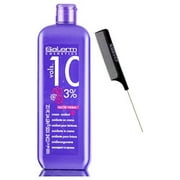 Salerm Cosmetics ALOE VERA Developer Cream Oxidant (w/Sleek Comb) Hydrogen Peroxide Activator for Vision Hair Color Salermvision Haircolor Dye (10 Volume / 3% - 225 ml)