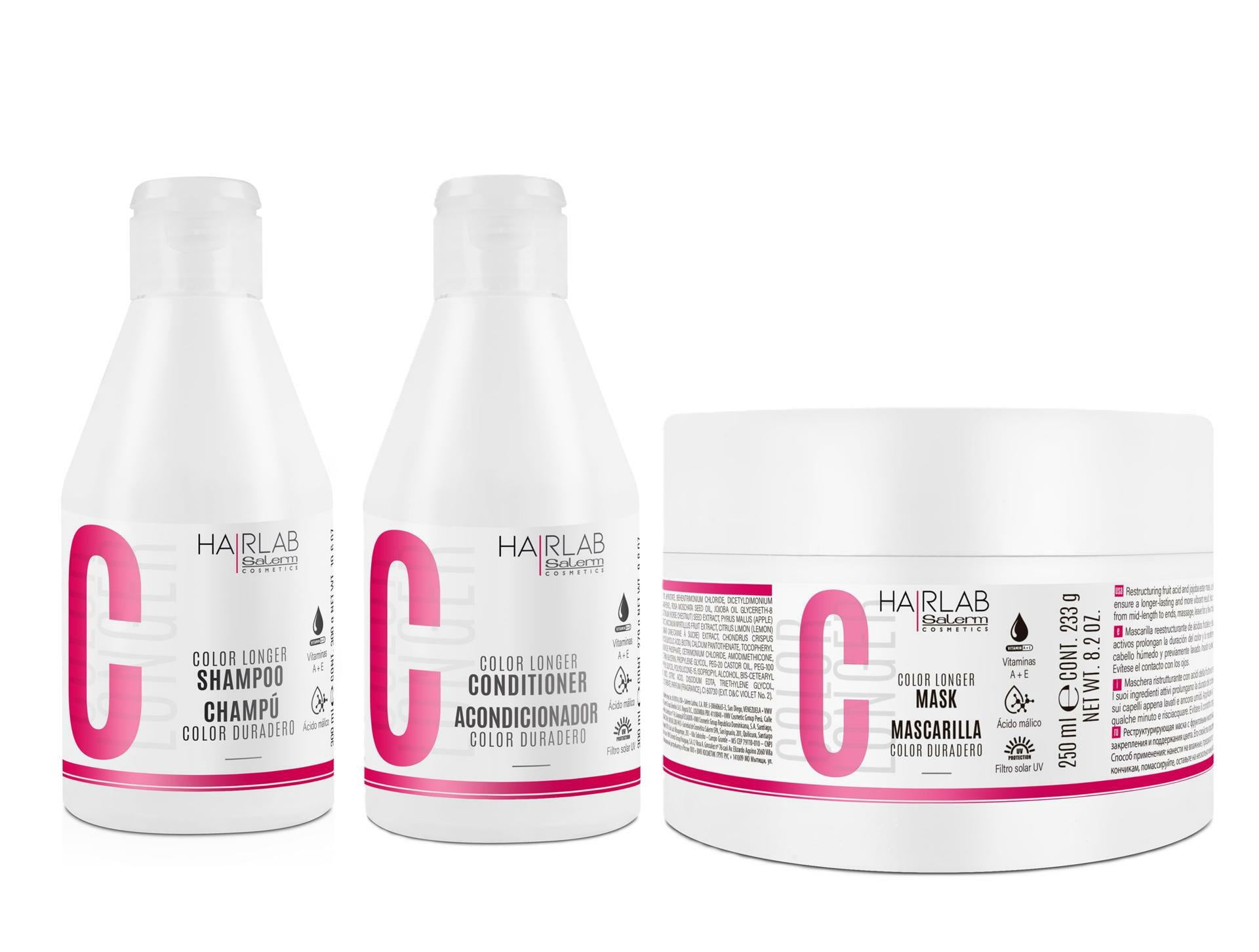 Salerm Cosmetics HAIRLAB COLOR LONGER 3-PIECE KIT, Shampoo 10.6oz