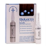مستحضرات التجميل Salerm Kera-plus مع إصلاح علاج الكيراتين - الخيار 4 قوارير &times; 0.34 أونصة