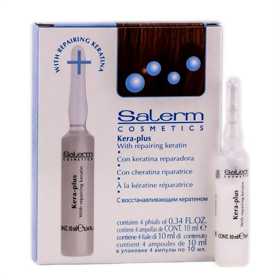 Salerm Cosmetics Kera-plus With Repairing Keratin Treatment - Option : 4 Vials x 0.34 oz
