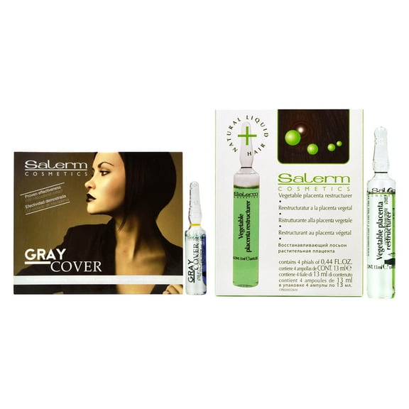 Salerm Gray Cover 0.17 * 12amp + Vegatable Placenta Vials 4*0.44oz