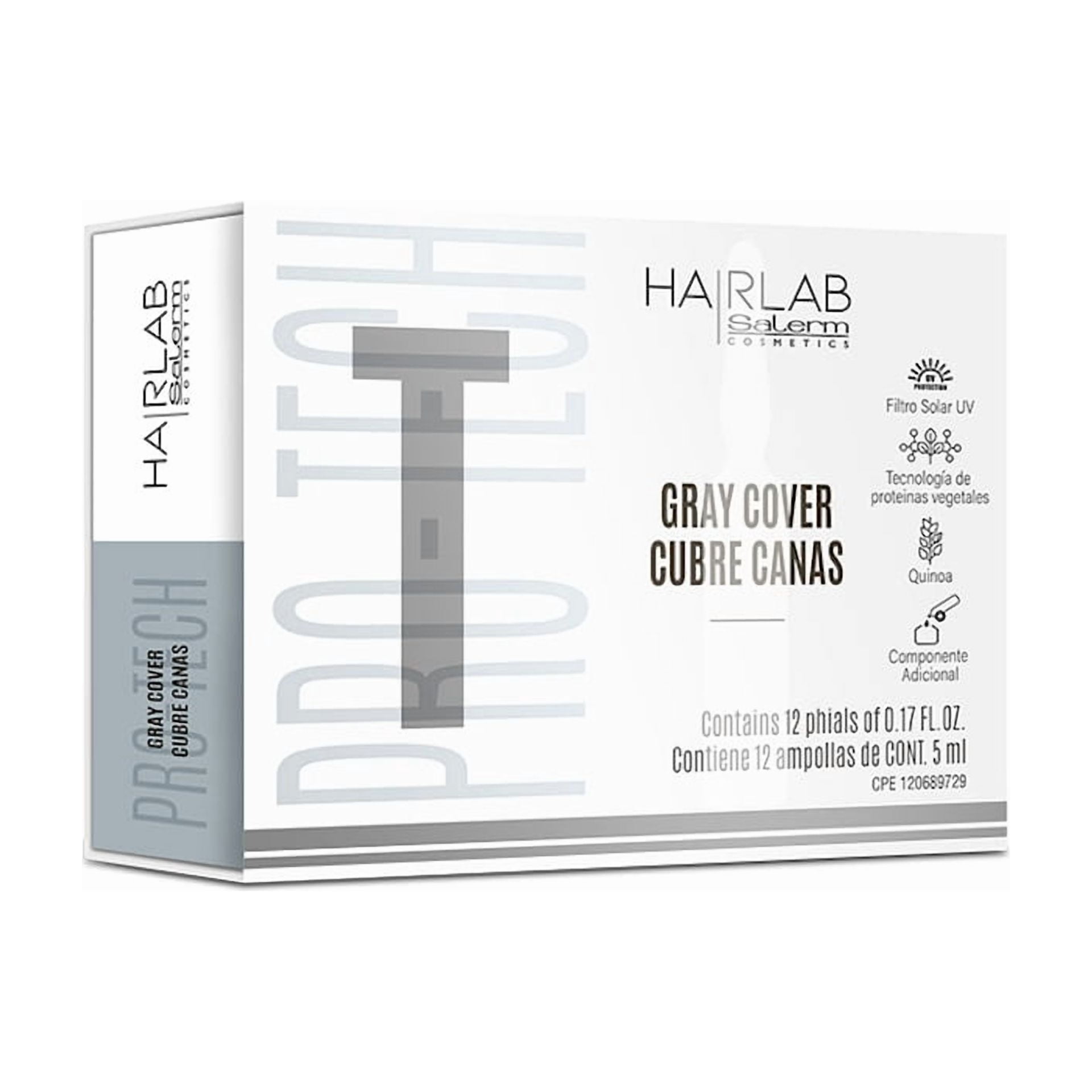 Salerm Hair Lab Gray Cover (Cubre Canas) 12 counts, 0.17 FL.OZ each