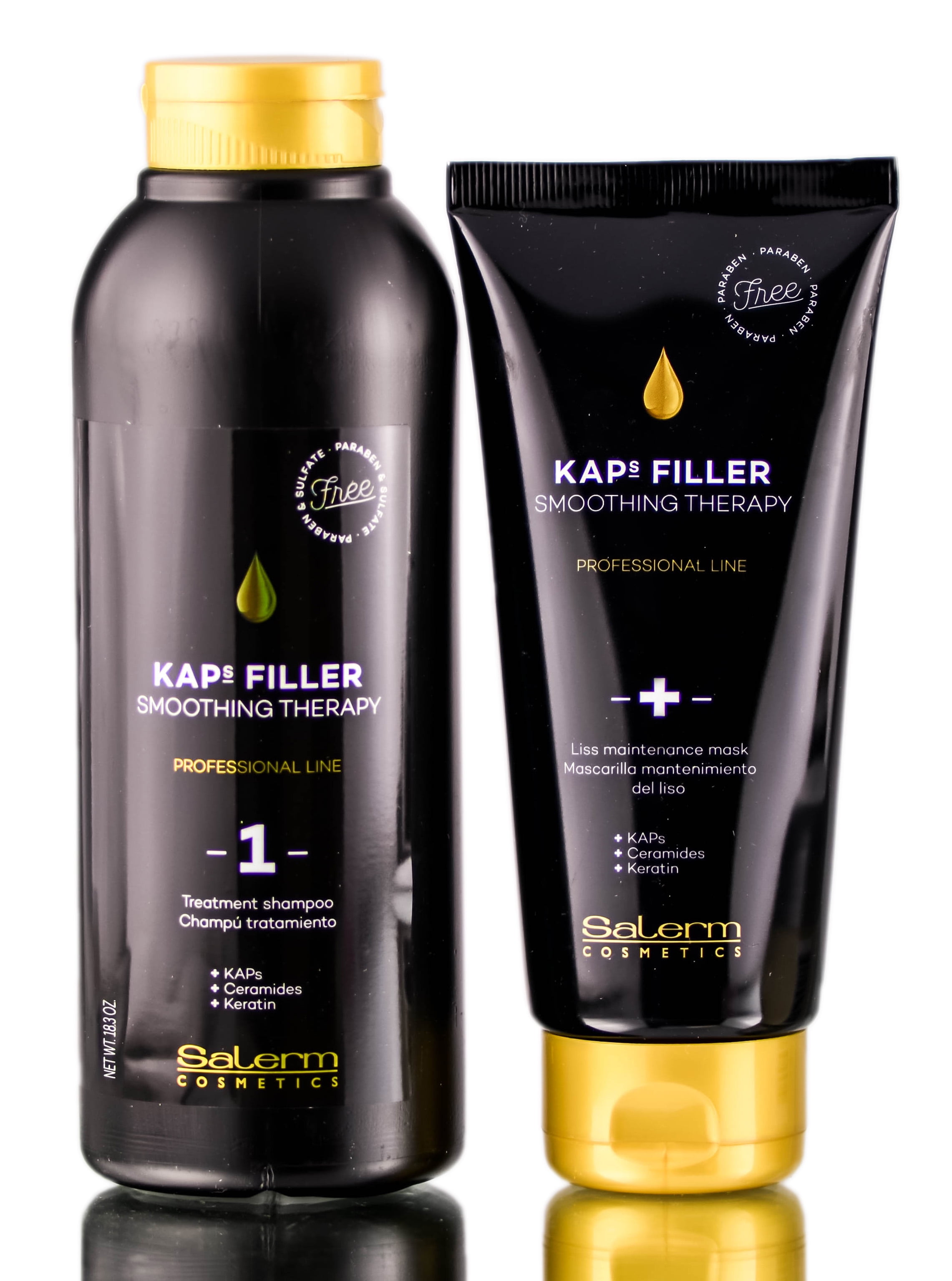 Salerm Kaps Filler Smoothing Therapy Maintenance Kit - Shampoo + Mask Kit