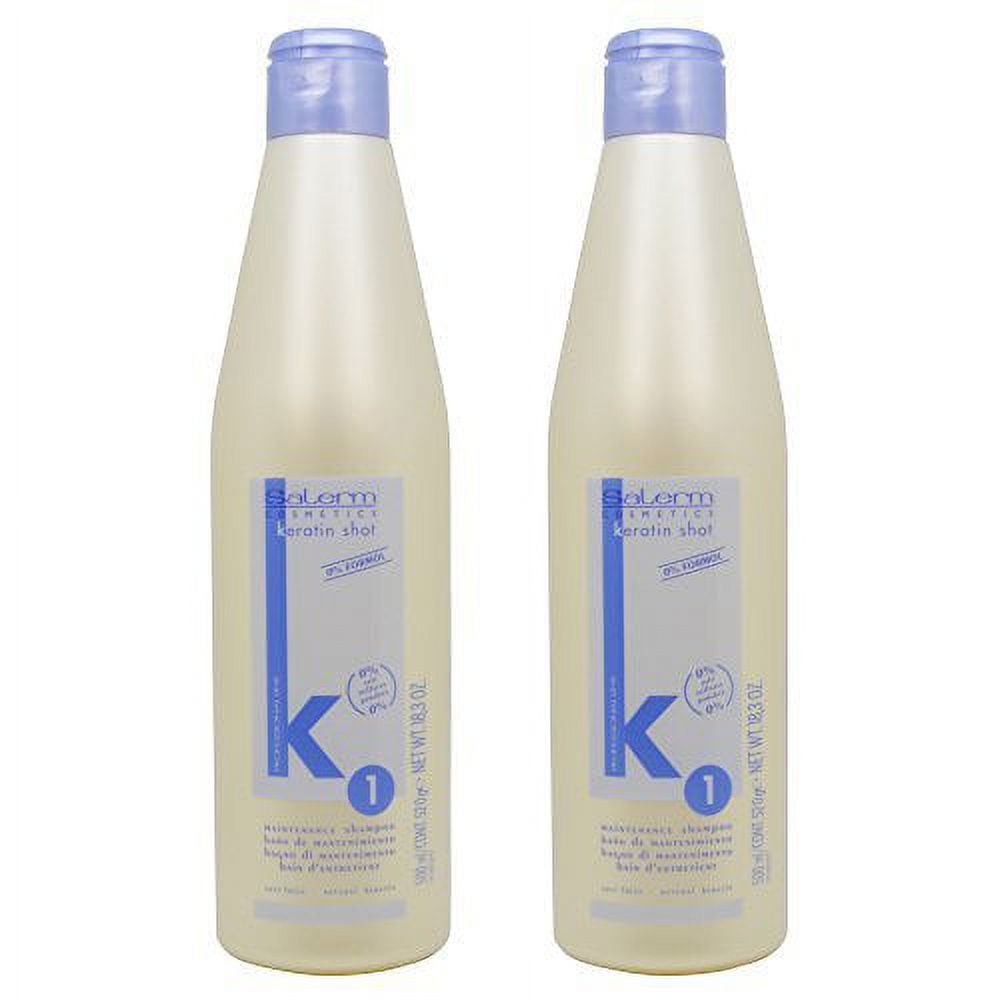 Salerm Keratin Shot 1 Maintenance Shampoo 18.3oz / 500ml "Pack of 2"