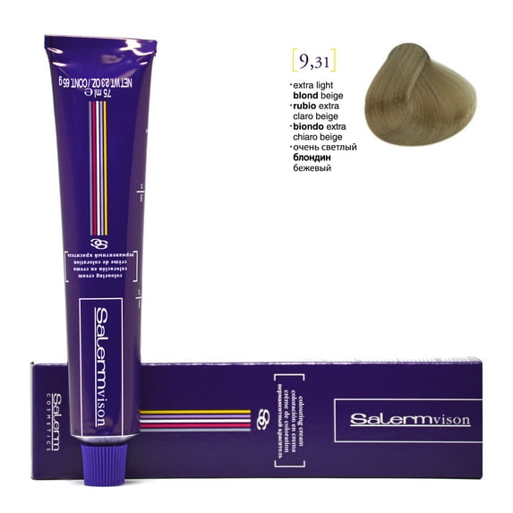 Salerm Vison Permanent Coloring Cream (2.3 oz) - 9.31 - Extra Light Blonde Beige