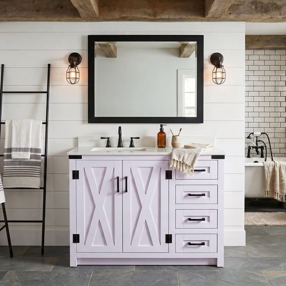 Dreamwerks Lilac Bathroom Vanity, 36 in. W x 21.5 in. D x 33.5 in. H, Cultured Marble Top