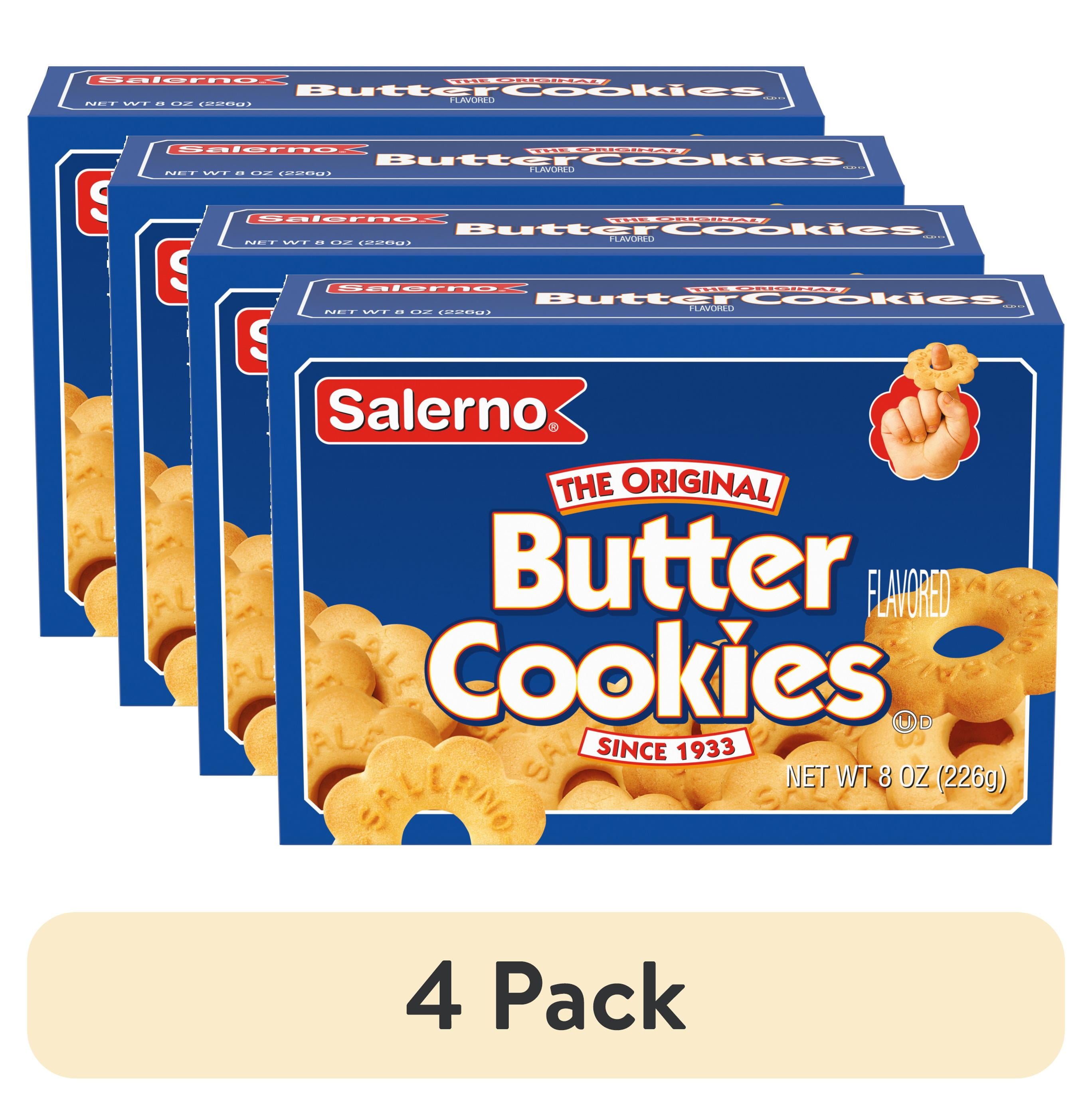 (4 pack) Salerno Original Butter Cookies, 8 oz Box