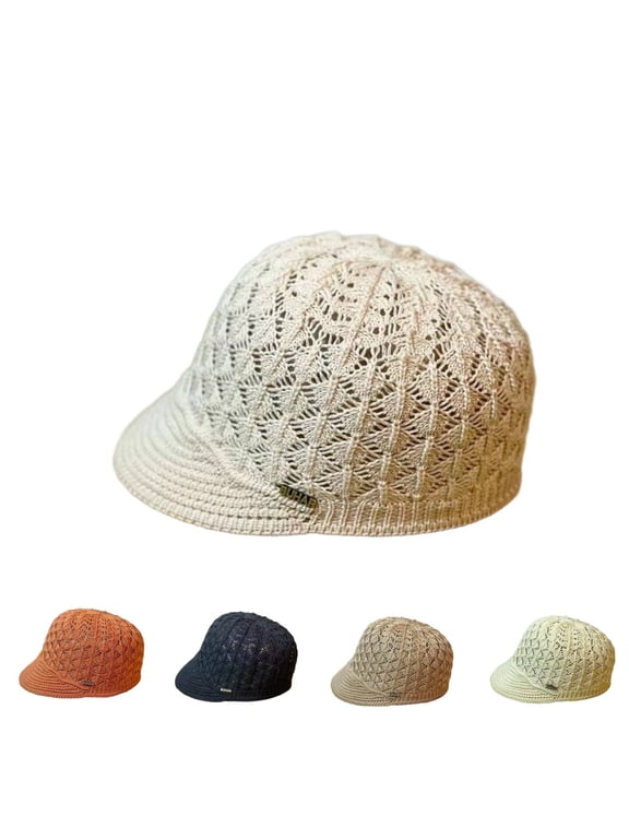 Sales 2026 Under $5 Brick Red Beret Hat GIJNRIUIUA Lady's Baseball Brim Style Summer Autumn Hollow Out Beret Cap Newsboy Flat Cap Hat Newsboy Flat Cap