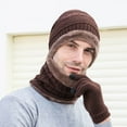 thumbnail image 1 of Sales 2026 Under $5 Coffee Winter Warm Hat and Gloves for Men Women GIJNRIUIUA Knitted Windproof Fleece Men's Winter Hat Winter Men's Gloves Scarf Hat Three- Warm Hat Knitted Hats, 1 of 4
