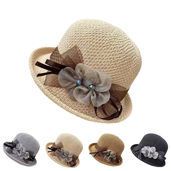Sales 2026 Under $5 Grey Cooling Bucket Hat GIJNRIUIUA Women Hat Fascinators Bucket Bowler Hat for Tea Bridal Wedding Church Dress Hat Sun Cap Trucker Hats