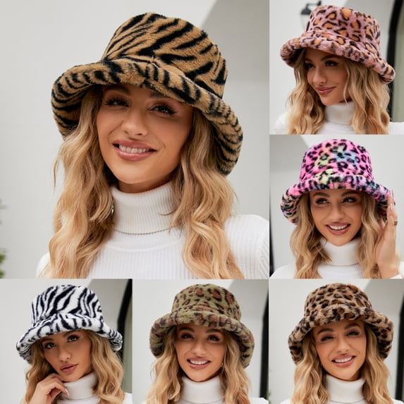 Sales 2026 Under $5 Hot Pink Fishing Hat GIJNRIUIUA Fuzzy Bucket Hat for Women Knowledge Bucket Hat Warm Soft Winter Fisherman Cap Furry Sun Hat Baseball Hats