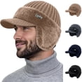 thumbnail image 1 of Sales 2026 Under $5 Khaki Winter Hats for Women GIJNRIUIUA Blocking Knitted Hats with Ear and Brim Lined Warm Stylish Baseball Beanie for Men Headscarf Beanie, 1 of 9