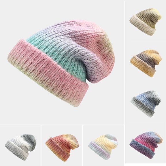 Sales 2026 Under $5 Multicolor Cooling Skull Caps for Men Women GIJNRIUIUA Hat Warm Chunky Cable Knit Hats Soft Thick Cute Knitted Cap for Cold Weather Letter Hats Muslim Hat Women
