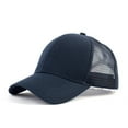 thumbnail image 1 of Sales 2026 Under $5 Navy Baseball Caps GIJNRIUIUA Two Tone Front Cotton Back Mesh Trucker Hat Blank Solid Color Adjustable Snapback Baseball Cap Lightweight Breathable Hat Summer Hats, 1 of 4