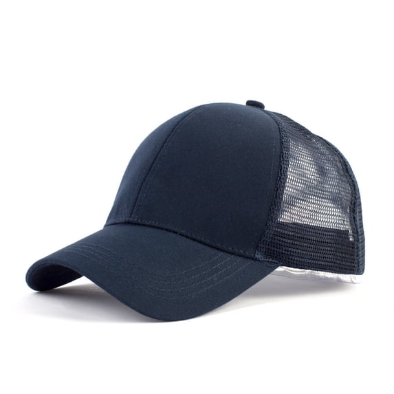 Sales 2026 Under $5 Navy Baseball Caps GIJNRIUIUA Two Tone Front Cotton Back Mesh Trucker Hat Blank Solid Color Adjustable Snapback Baseball Cap Lightweight Breathable Hat Summer Hats