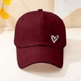 thumbnail image 1 of Sales 2026 Under $5 Wine Red Baseball Hats for Men GIJNRIUIUA Heart Embroidered Baseball Cap Distressed Adjustable Hat for Women Profile Dad Hats Unisex Cotton Cap Hats Summer, 1 of 5