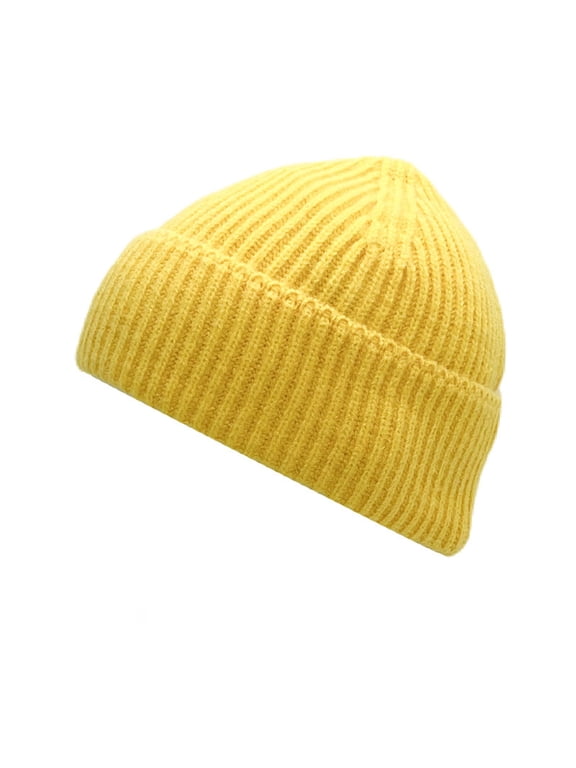 Sales 2026 Under $5 Yellow Winter Beanie Hats GIJNRIUIUA Unisex Beanie Winter Knitted Cuffed Soft Warm Hat for Men/Women Ski Watch Cap Headscarf Beanie