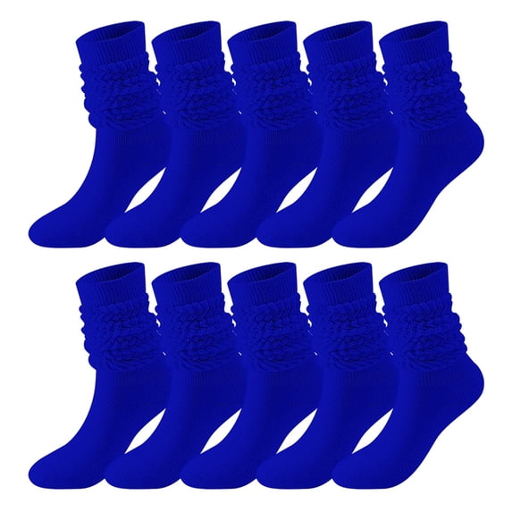 Sales 2026 Fuzzy Cuffs Socks Under $8 GIJNRIUIUA Blue Crew Socks Winter 5 Pairs Soild Color Socks Women Thigh High Boot Socks Soft Scrunch Socks Ankle Socks