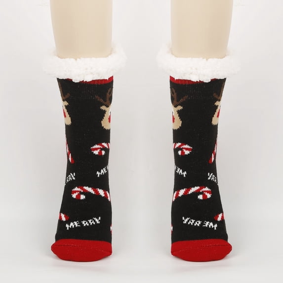Sales 2026 Fuzzy Socks Under $5 GIJNRIUIUA Black Crew Socks Winter Winter Christmas Anti Fleece Thickened Lamb Socks Slippers Socks Slipper Socks