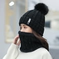thumbnail image 1 of Sales 2026 Hats Gloves Scarf Set for Women Men GIJNRIUIUA Under $9 Women and Men Winter Knit Warm Hats Scarf Dual Purposehat Ear Windproof Hat Black, 1 of 5