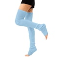 thumbnail image 1 of Sales 2026 Knee High Socks Under $2 GIJNRIUIUA Light Blue Knee-High Socks Women's Knit Vertical Stripe Seasonal Over the Knee Long Socks Yoga Sports Casual Socks Leg Warmers, 1 of 6