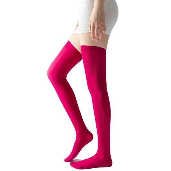 Sales 2026 Knee Socks for Women Under $2 GIJNRIUIUA Hot Pink Knee-High Socks Women's Striped Colorful Printed Non Slip Stretch Over Knee Stockings Leg Warmers