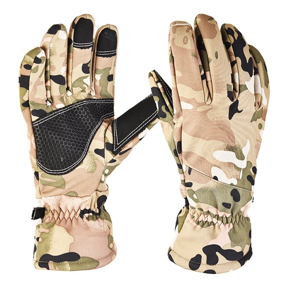 Sales 2026 Snow Gloves for Cold Weather GIJNRIUIUA Under $8 Outdoor Sports Warm Non Slip Screen Camouflage Mountaineering Training Padded Autumn Winter Ski Gloves and Green Gloves & Mittens