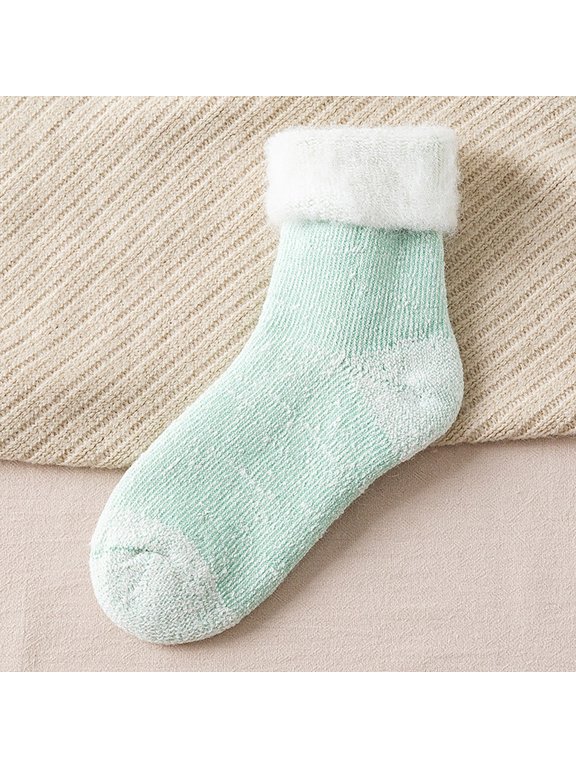 Sales 2026 Socks for Women Under $2 GIJNRIUIUA Mint Green Crew Socks Winter Socks Winter Women's Stockings Thickened with Snow Country Sub Warm Ski Yarn Snow Socks Athletic Socks