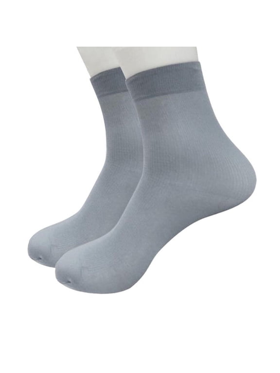 Sales 2026 Thermal Socks Under $2 GIJNRIUIUA Grey Crew Socks Winter 1 Pairs Fiber Ultra-Thin Elastic Silky Short Silk Stockings Men Socks Running Socks
