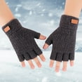 thumbnail image 1 of Sales 2026 Thermal Warm Fingerless Gloves GIJNRIUIUA Under $4 Half Finger Warm Knit Gloves for Adult Thickened Open Finger Outdoor Jacquard Gloves for Cycling Gray Gloves & Mittens, 1 of 4