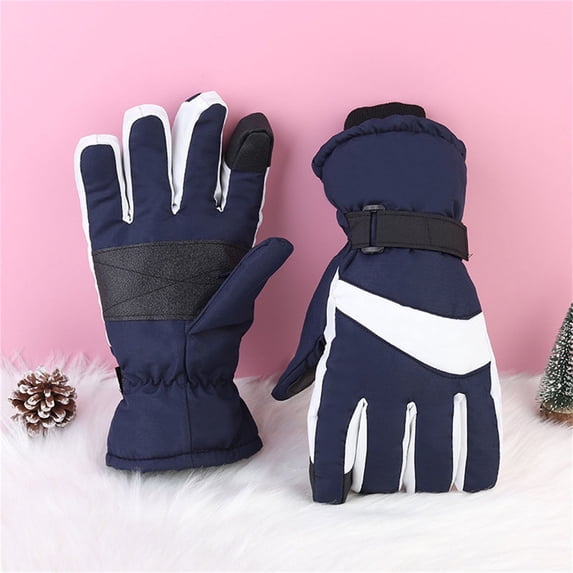 Sales 2026 Thermal Winter Gloves GIJNRIUIUA Under $7 Winter Gloves Outdoor Adult Men Women Snow Skating Snowboarding Windproof Warm Solid Ski Gloves Blue Gloves & Mittens