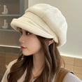 thumbnail image 1 of Sales 2026 Under $5 Beige Classic Beret Cap GIJNRIUIUA Women Newsboy Cap Visor Beret Hats Soft Panels Cabbie Hat Cap for Women Girls Flat Hat, 1 of 7