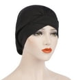 thumbnail image 1 of Sales 2026 Under $5 Black Muslim Hat Women GIJNRIUIUA Women Fashion Solid Cap Muslim Wrap Turban Hat Baseball Caps Beanie Hat, 1 of 2