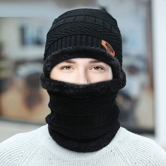 Sales 2026 Under $5 Black Winter Warm Hats GIJNRIUIUA Suit Windproof Winter Plush Hat Scarf Cycling Thermal Two- Baseball Caps Muslim Hijab Cap