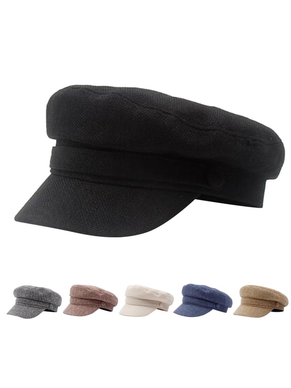 Sales 2026 Under $5 Blue Chauffeur Hat for Men Women GIJNRIUIUA Cotton Navy Hat Women's Versatile British Beret Beret Hat