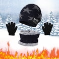 thumbnail image 1 of Sales 2026 Under $5 Dark blue Unisex Warm Hat Gloves Kit GIJNRIUIUA Boys and Scarf Hat Three Girls Knit Windproof Warm Thicken Cap Gloves Winter Hats, 1 of 4