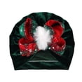 thumbnail image 1 of Sales 2026 Under $5 Green Lightweight Beanie for Women GIJNRIUIUA Christmas Big Bow Turban Hats Bohemia Cap Girls Headwear Bun Knot Skull Cap, 1 of 3