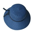 thumbnail image 1 of Sales 2026 Under $5 Navy Straw Fedora Hat GIJNRIUIUA Floppy Foldable Ladies Women Sun Hat Beige Wide Brim Baseball Hat, 1 of 2