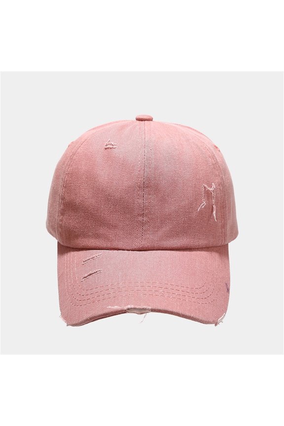 Sales 2026 Under $5 Pink Baseball Caps GIJNRIUIUA Men and Women Casual Old Fashioned Washing Water Hole Grinding Edge Baseball Cap Cap Baseball Hat