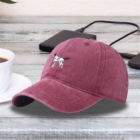 Sales 2026 Under $5 Red Baseball Cap GIJNRIUIUA Dogs Embroidery Solid Color Hat Personality Outdoor Print Breathable Mesh Hat Trucker Hats