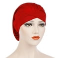 thumbnail image 1 of Sales 2026 Under $5 Red Hijab Turban GIJNRIUIUA Women Fashion Solid Cap Muslim Wrap Turban Hat Baseball Caps Scrub Cap, 1 of 5