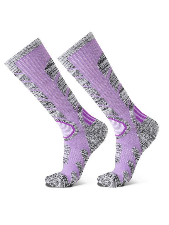Sales 2026 Warm Knee High Socks Under $6 GIJNRIUIUA Purple Knee-High Socks Ski Socks Women Men 1 Pair Extra Thick Warm Snow Winter Skiing Sock Long Knee High Snow Snowboarding Skiing Socks