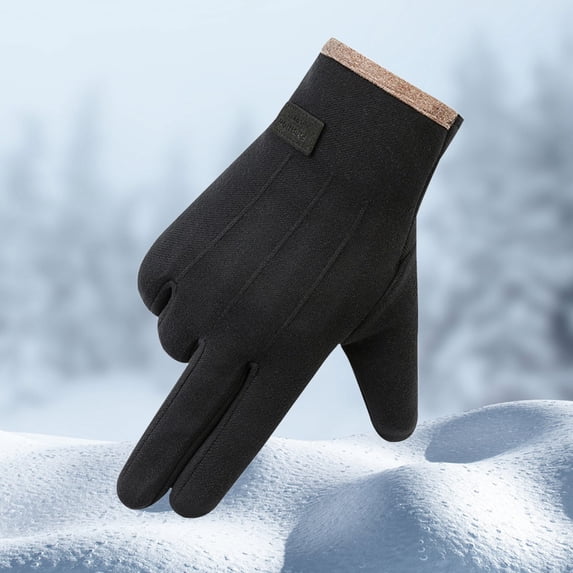 Sales 2026 Warm Thin Non-slip Glove GIJNRIUIUA Under $4 Mens Winter Rabbit Fleece and Fleece Thickened Outdoor Wind and Cold Screen Gloves Black Gloves & Mittens