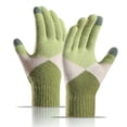 thumbnail image 1 of Sales 2026 Winter Gloves GIJNRIUIUA Under $4 Winter Women Keep Warm Touching Screen Knit Gloves Elastic Cuff Soft Full Finger Gloves Mitten Green Gloves & Mittens, 1 of 7