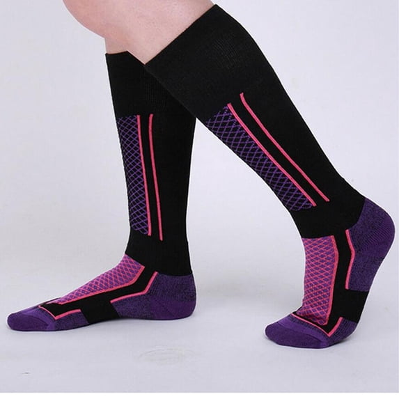 Sales 2026 Winter Knit Socks for Women Under $2 GIJNRIUIUA Purple Knee-High Socks Socks Winter Men Women Outdoor Sports Snowboard Cotton Thermal Warm Long Ski Socks Leg Warmers
