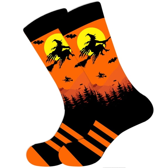 Sales 2026 Women Casual Calf Socks Under $2 GIJNRIUIUA Multicolor Crew Socks Fun Halloween Socks for Women Funny Halloween Gifts for Female Novelty Cotton Sock Calf Socks