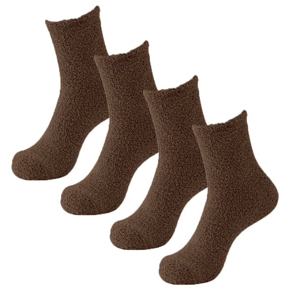 Sales 2026 Women Socks Under $2 GIJNRIUIUA Coffee Crew Socks Fuzzy Socks 2 Pairs Cozy Slipper Fluffy Socks Casual Socks for Men Winter Warm Soft Cabin Stocking Comfy Sleep Socks Ankle Socks